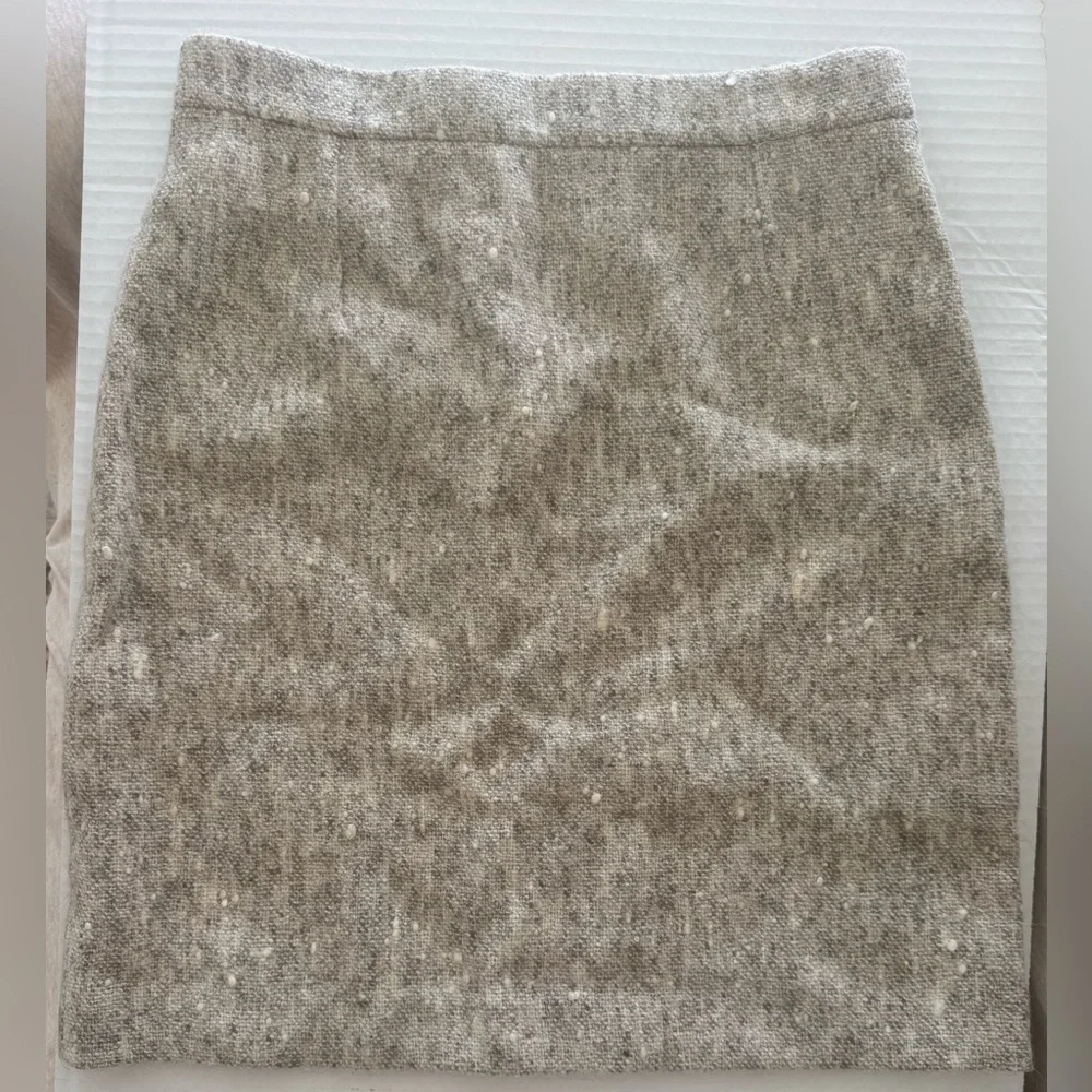 Michael Kors Gray‎ Tan Woven Wool Pencil Skirt NEW